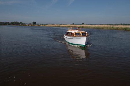 Boat restoration at Broom, the Jenny Wren boat