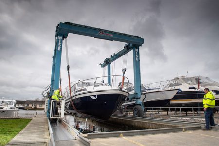 lifting a boat for spring recommissioning