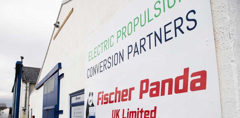 electric boat conversion sign at Broom Boats