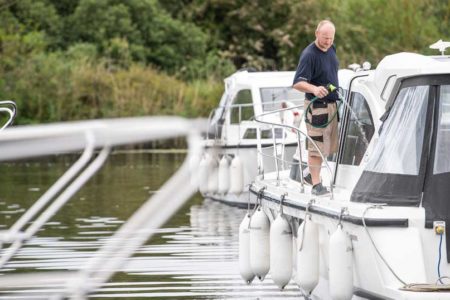 Cleaning a boat is part of Spring recommissioning