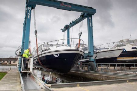 boat transportation hoist at Broom